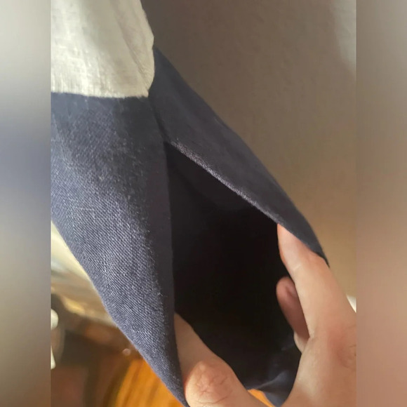 Court & Rowe 100% Linen Colorblock Short Sleeve Shirt Dress- pink/Navy Size S - Picture 5 of 7